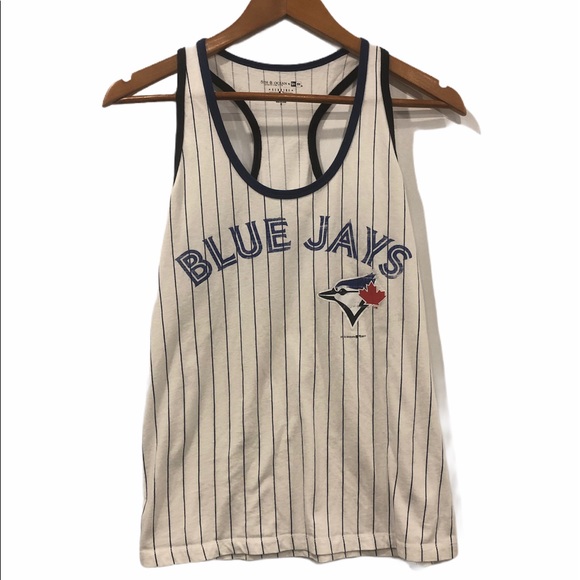 Official Toronto Blue Jays Tank Top Stripes Medium - Picture 1 of 6
